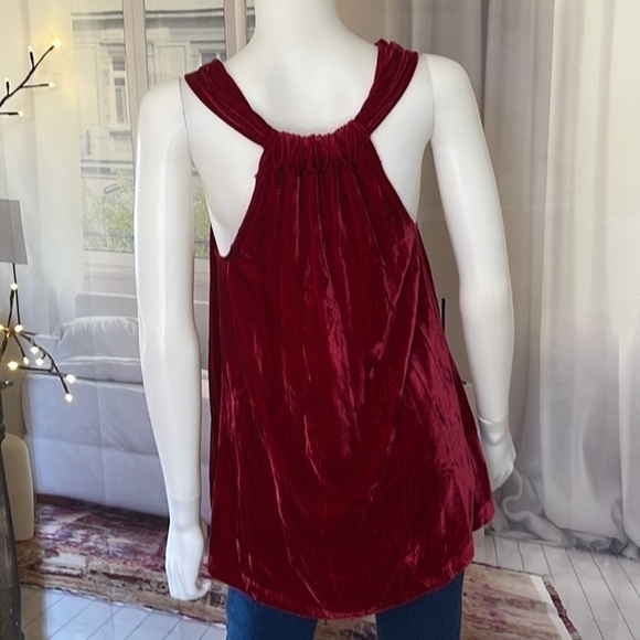Sundance Red Crushed Velvet Nicole Halter Top. Size M. P/A1719 - Picture 5 of 6